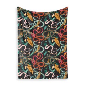Snake Print Fleece Throw Blanket