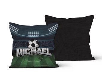 Personalized Soccer Fleece Pillow, Custom Name Gift