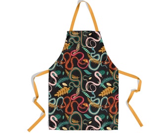 Snake Print | Cotton Canvas Apron for Kitchen or Art Studio | Art Smock | Gift for Kitchen | Sam + Zoey Home Basics