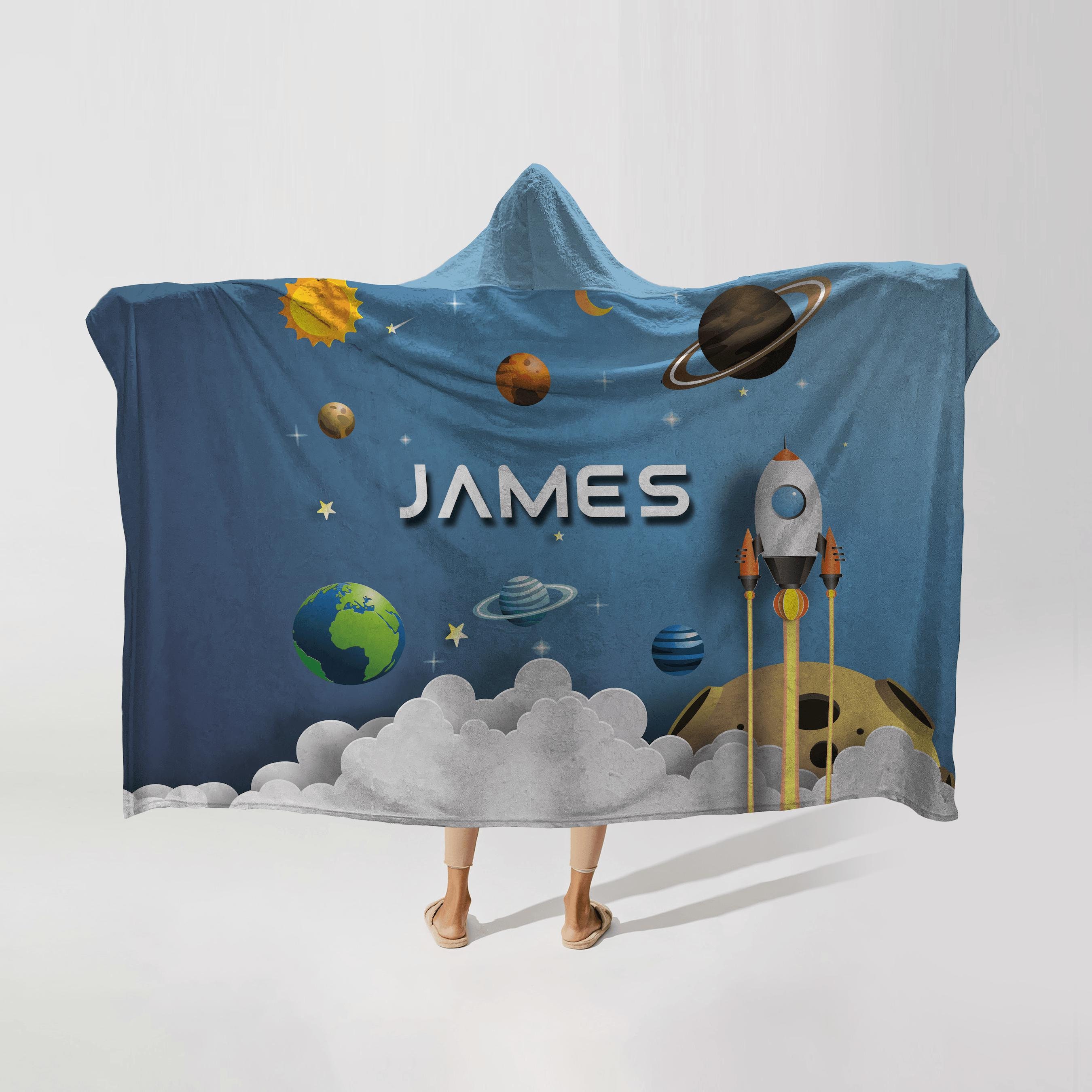 Discover SPACE SHIPS BLANKET  Personalized Name Space Hooded Blanket