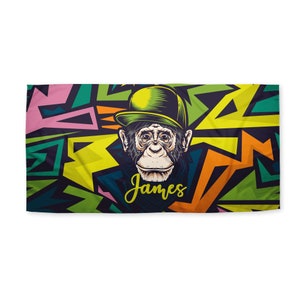 Beach Towel: Hipster Monkey