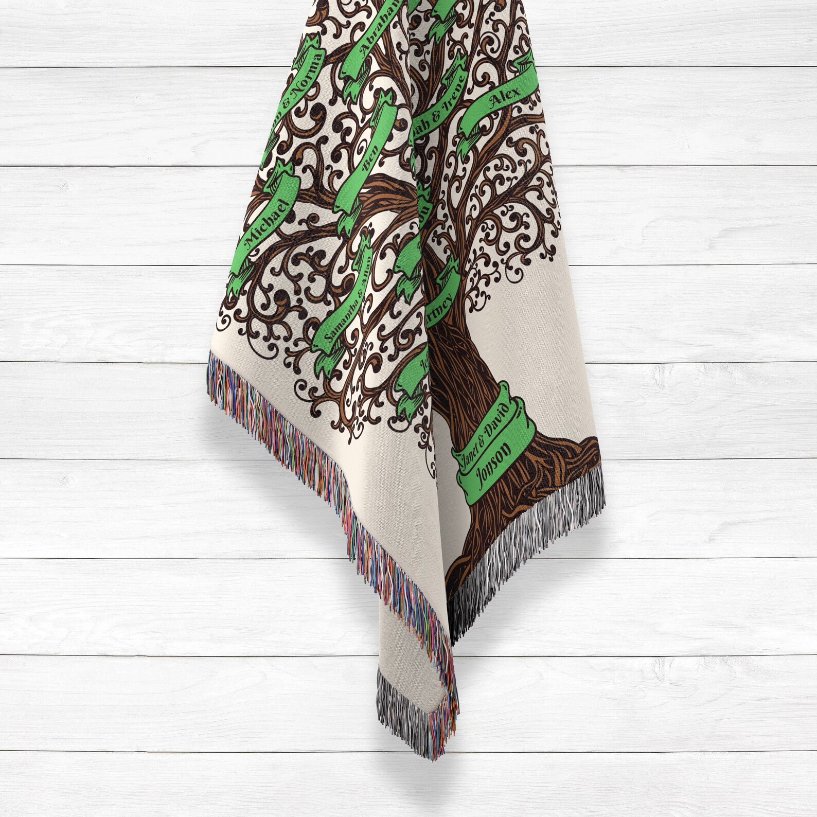 Custom Family Tree Woven Blanket Family Tree Blanket Etsy