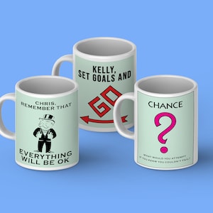 Personalised Custom Monopoly Game themed Mug for Birthday, Anniversary or any occasion. Motivational
