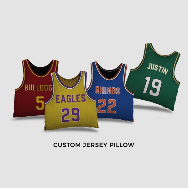 CUSTOM JERSEY PILLOW - Basketball Pillow Cover - Print Cushion Cover - Zipper Polyester Cushion - Gift For Jock - Basketball Lover Gift