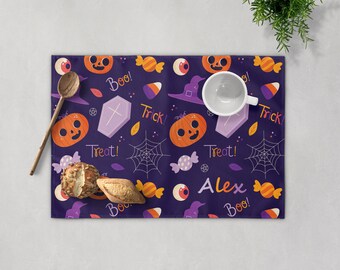 Personalized Halloween Placemats/Table Mats/Kitchen Mats/Tea Mats/Halloween Trickery/Ghosts Placemat