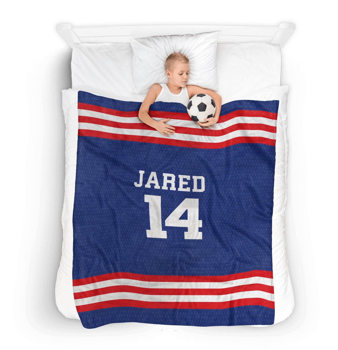 Sports Jersey Blanket Customize With Your Name and Jersey Number Throw