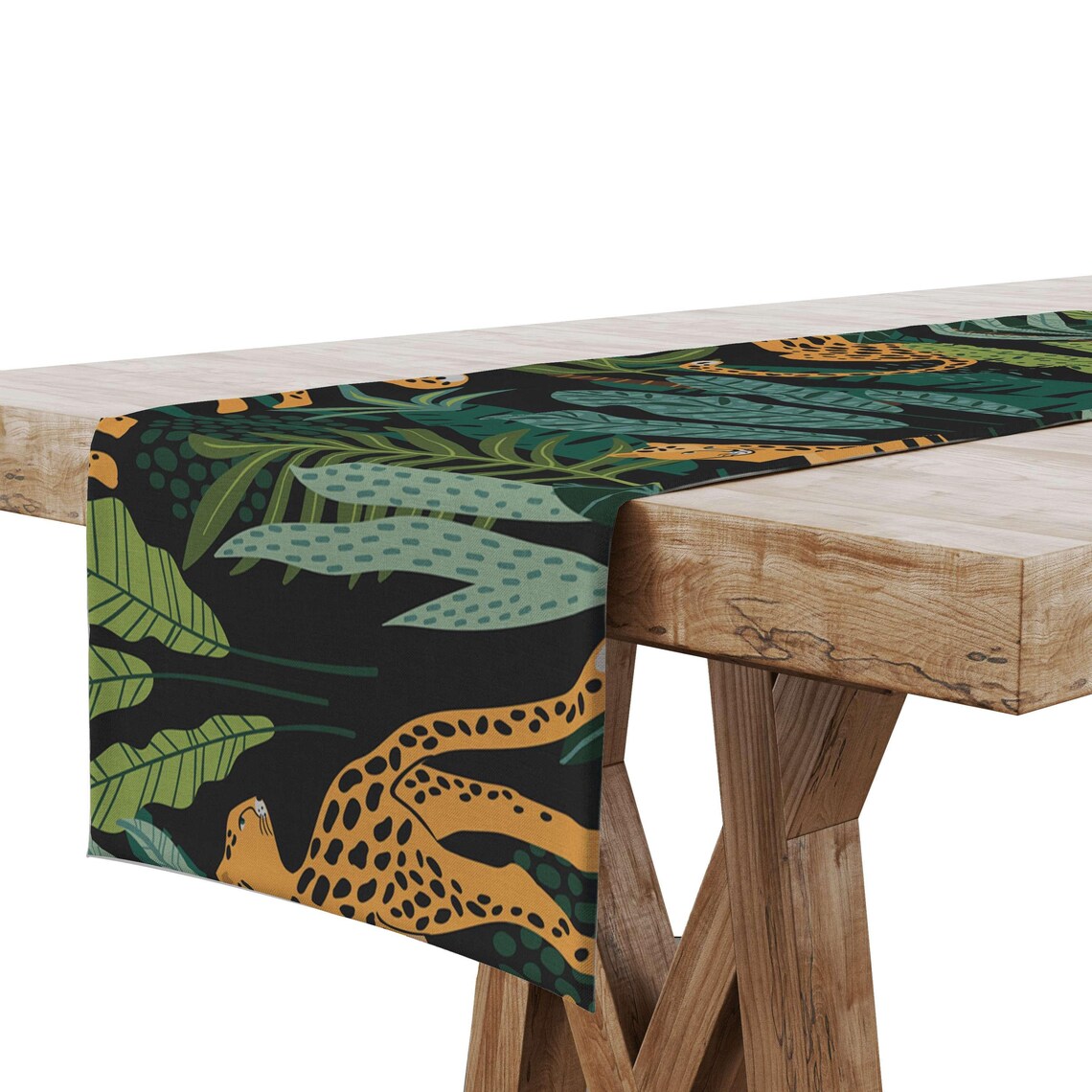 Table Runner Jungle Cheetah Etsy