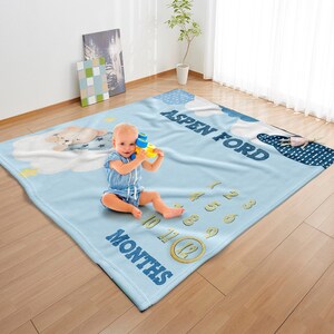 Milestone Blanket: Sleeping Teddy Bear