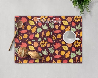 Personalized Fall Foliage Placemats/Table Mats/Kitchen Mats/Tea Mats/Halloween/Fall Foliage Placemat