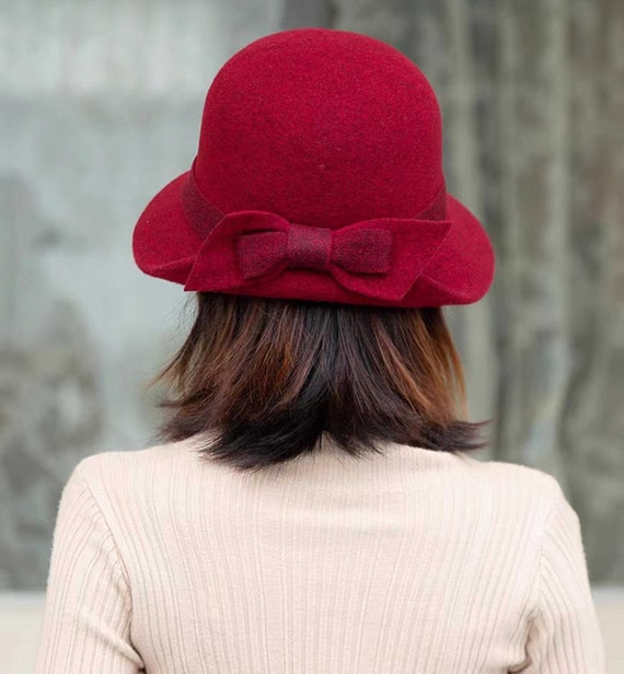 Handmade Foldable Wool Hat, Wool Bucket Hat for Women, Spring Fall