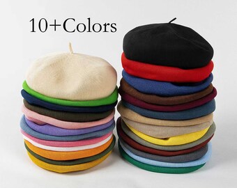 Summer Solid Colour Beret Hat For Women Girl, Spring Summer Fall Beret for Girl And Women, Handmade Beret Hat, Painter Beret, Gift for her