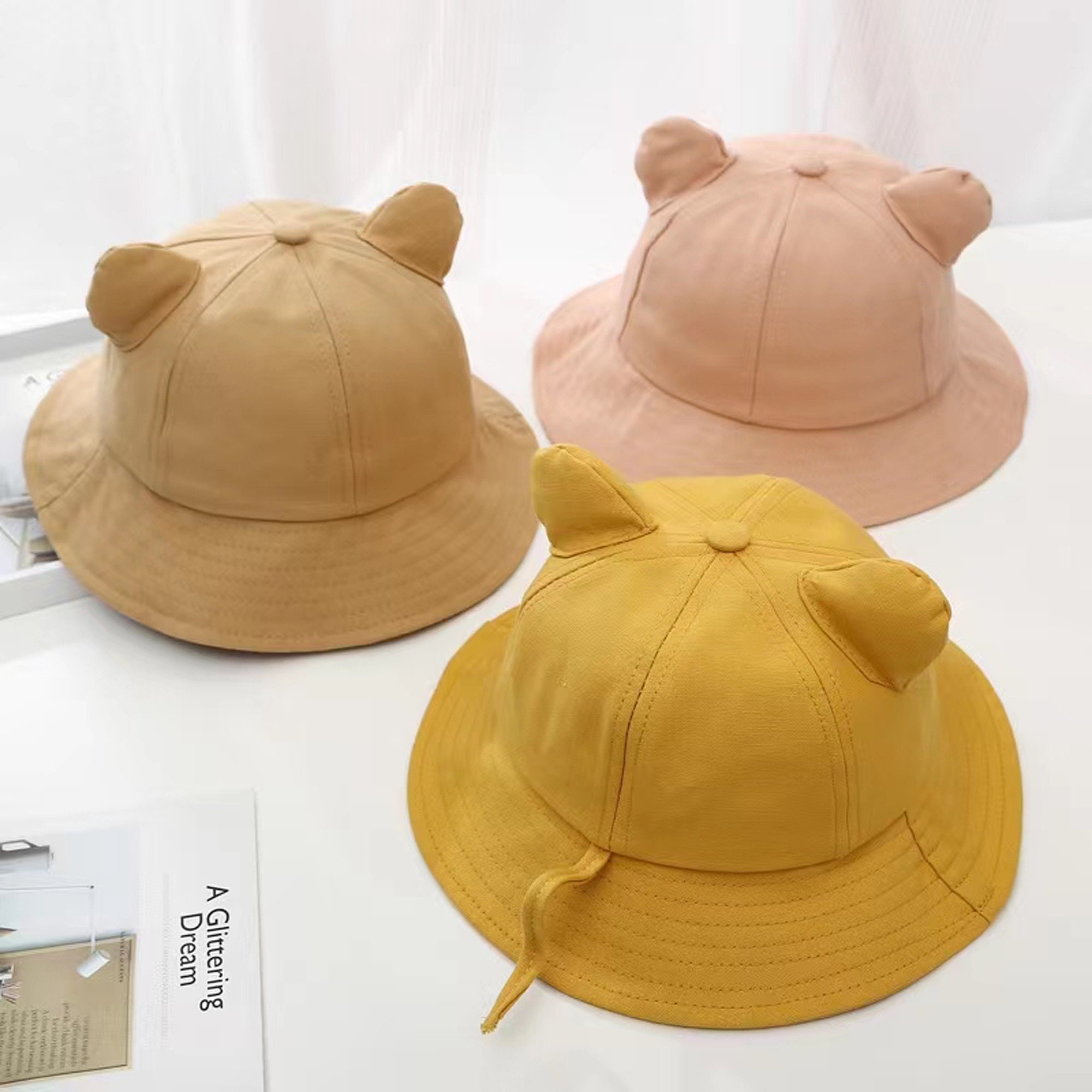 Handmade Cat Ear Bucket Hat, Bucket Hat for Women, Kawaii Cat Ear