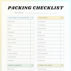 Travel checklist
