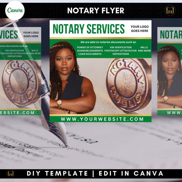 Notary Public Flyer Template, Notary Social Media Flyer, Loan Signing Agent Flyer, Mobile Notary Services, Business Flyer, DIY Template