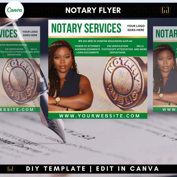 Notary Public Flyer Template Notary Social Media Flyer Loan Etsy