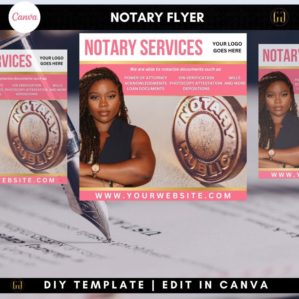 Notary Public Flyer Template, Notary Social Media Flyer, Loan Signing