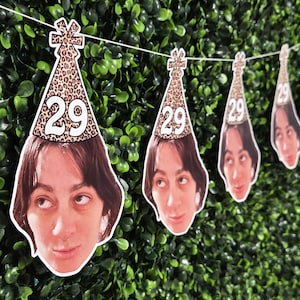 Leopard Print Birthday Party Face Banner, Leopard Print Party Favors, Personalized Face Banner for Birthday, Leopard Print Party Decoration
