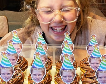 Custom Face Birthday Cake/Cupcake Toppers: Personalized Photo Decorations
