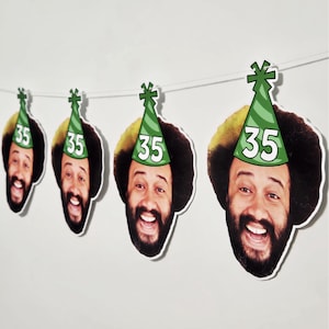 Pancarta con cara grande y sombrero de cumpleaños, obsequios para fiestas de cumpleaños con caras, pancarta con la cabeza con opciones de tamaño personalizado, paquete de pajitas con caras de cumpleaños