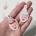 1st Birthday Face Confetti | Custom Baby Photo Party Decor, Sage Pastel or Bold Hats