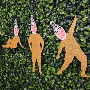 Dad Bod Dancing Birthday Suit Custom Head Banner for Men&#39;s Birthday, Any Age, Over the Hill Birthday, 30th 40th 50th 60th Men&#39;s Birthday