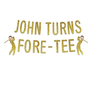 Custom Face Golf Birthday Banner: Personalized Party Decor