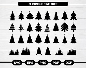 木のシルエットSVG、松の木のシルエット、松の木のSVG、松の木のクリップアート、松の木のカットファイル、常緑樹のSVG、松の木のクリカット