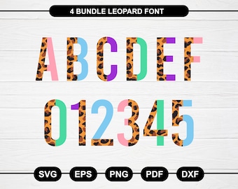 Leopard lettertype svg, halve luipaard lettertype svg, luipaard alfabetletters svg, luipaard kleur lettertype, Leopard Cheetah halve afdruk svg, dierlijke lettertypen svg