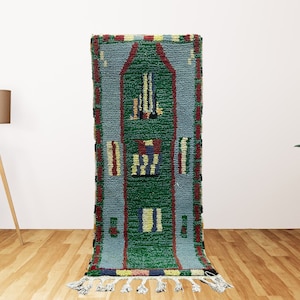 Colorful Moroccan Runner Rug, Hallway Carpet Runner, Custom Morocco Rug.