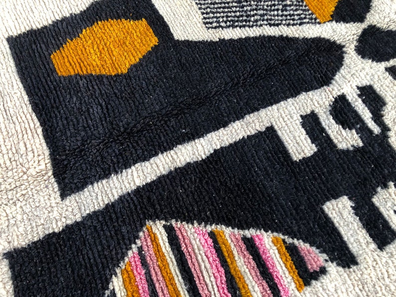 Moroccan 6.5x9.5 FT Rug Vibrant Wool Handmade Boho Colorful