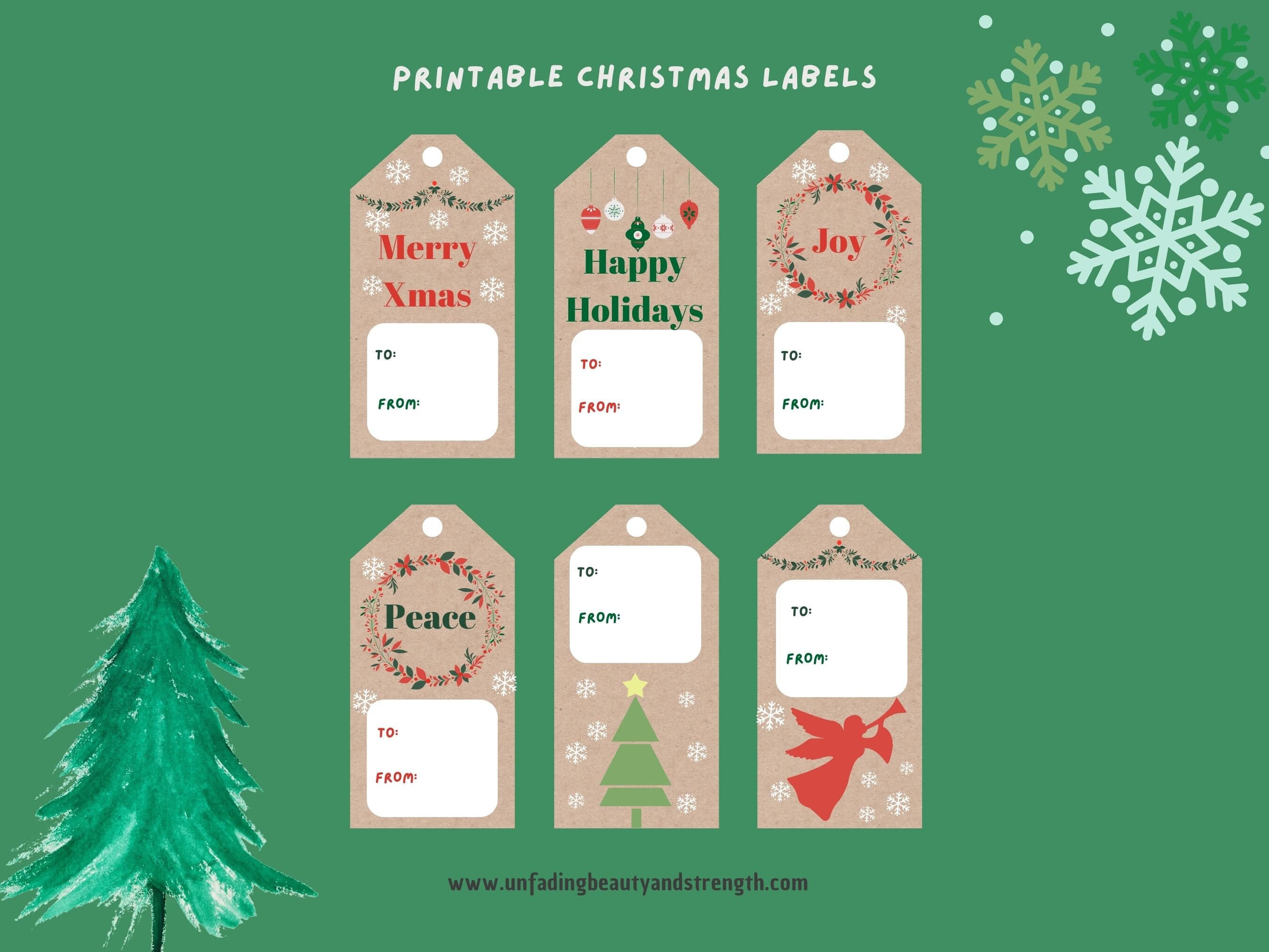 Printable Christmas Labels Etsy Printable Christmas Labels Etsy