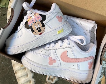 Custom Nike Air Force 1 | Minnie Mouse Cartoon | Hand Painted Sneakers | Personalized Nike Shoes AF1 | Custom Kicks Toddler/Kids/Men/Women