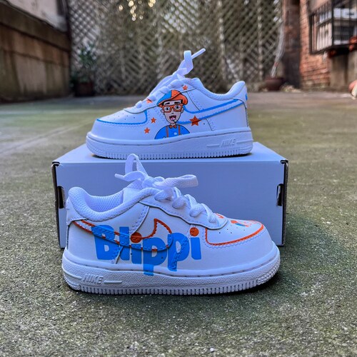 Custom Nike Air Force 1 Hand Painted Sneakers Blippi Etsy