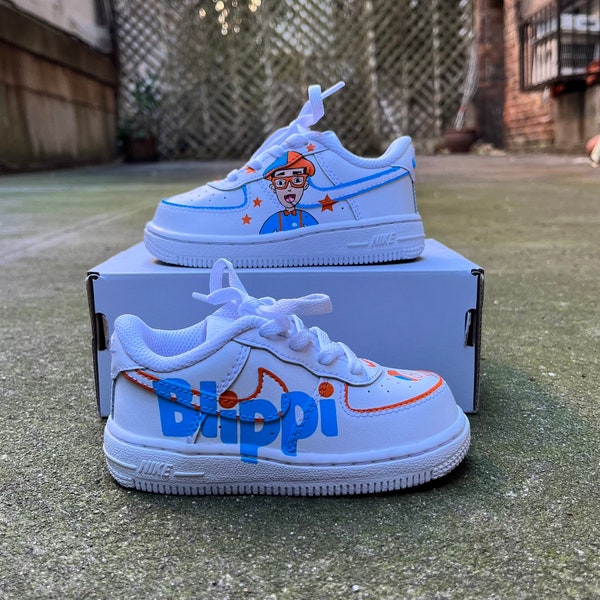 Custom Nike Air Force 1 | Hand Painted Sneakers | Blippi | Personalized Nike Shoes AF1 | Custom Kicks Toddler/Kids