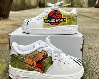 Custom Nike Air Force 1 | Hand Painted Sneakers | Dinosaur customs | Dinosaur | Personalized Nike Shoes AF1 | Custom Kicks Toddler/Kids