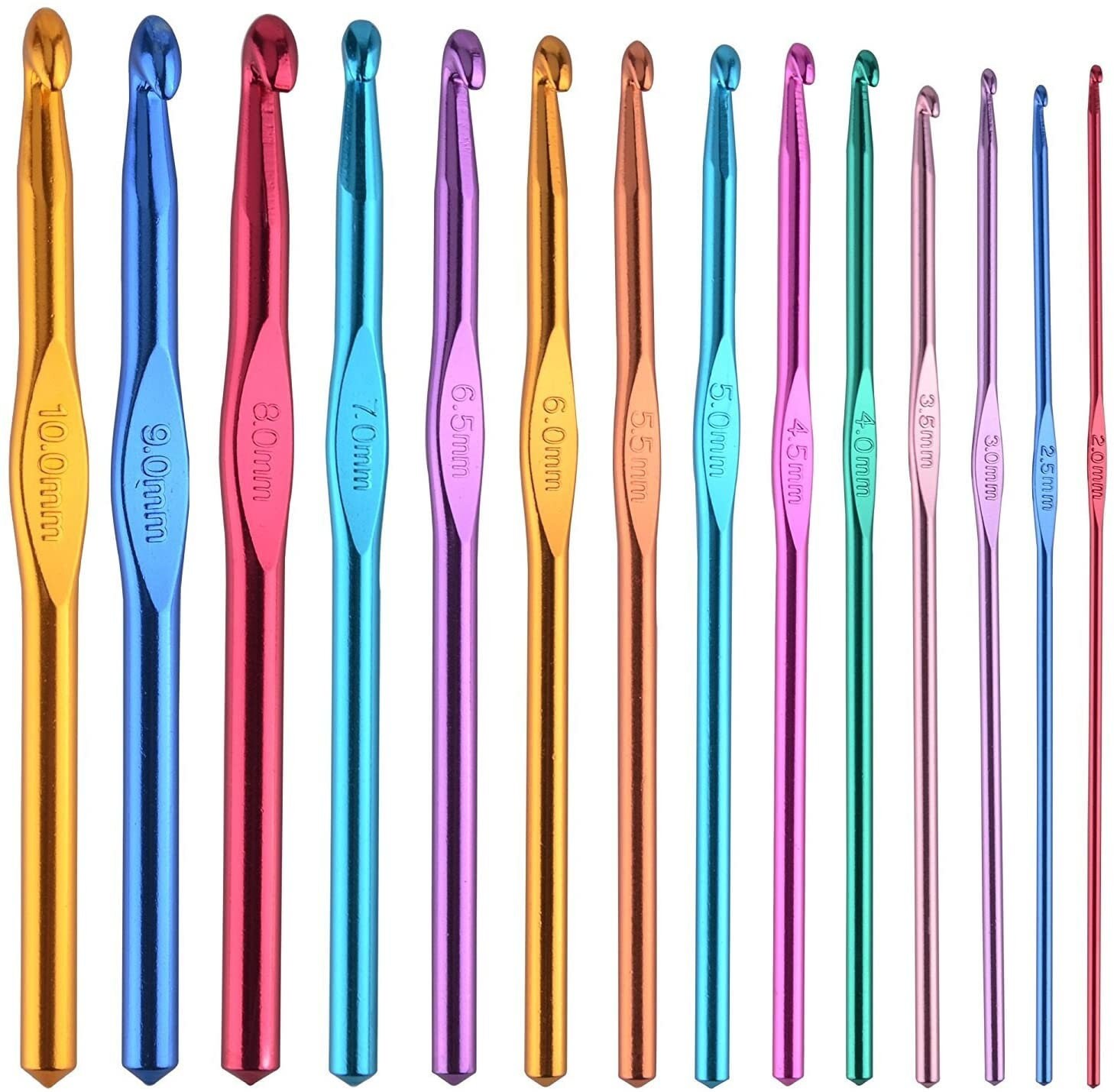 Metal crochet hook crochet hook for crocheting 3 mm 3.5 mm 4 mm 6 mm 8 mm  10 mm colorful