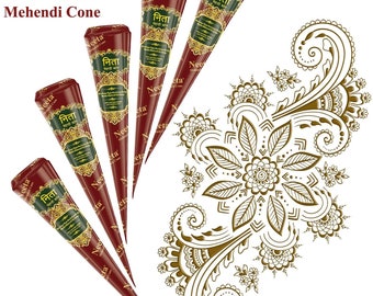 100% Natural Herbal NEETA Henna Cones Temporary Tattoo Mehandi Organic Handmade Brown Maroon Henna For Bridal Tattoo Body Art - UK SELLER