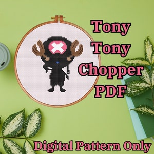 Tony Tony Chopper Inspired Cross Stitch Pattern Digital PDF image 1
