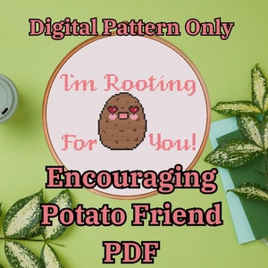 Happy Potato Friend Valentine - Cross Stitch Digital Pattern PDF