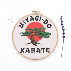 Miyagi-Do-logotyp: Korsstygnsmönster PDF digital nedladdning