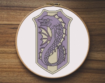 Purple Orcas Squad Logo: Cross Stitch Pattern PDF Digital Download