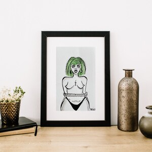 Acrylic illustration ‘Girl and snake’