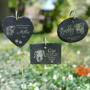 Pet Memorial Garden Stone Personalized Pet Memorial Gift Dog Memorial Stone Pet Stone Memorial Slate Garden Marker Garden Stake Pet Loss