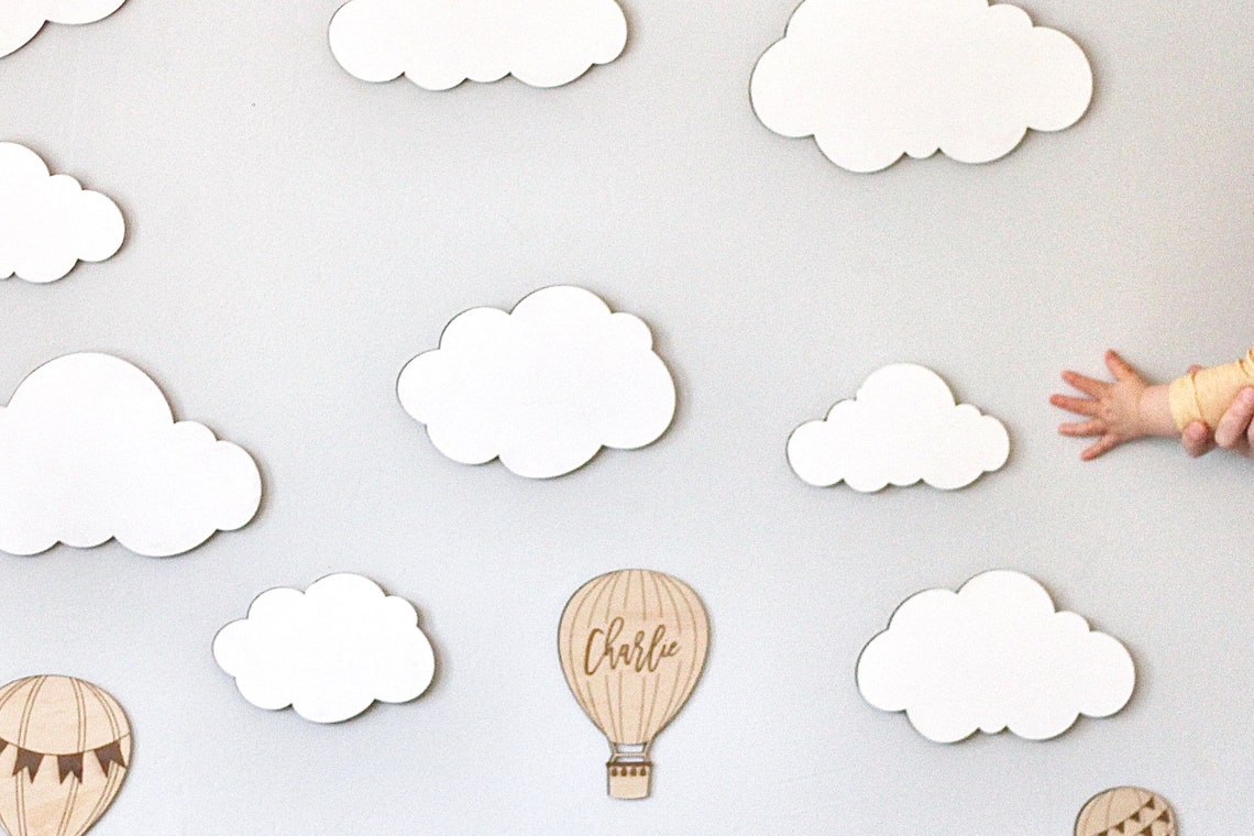 Cloud Nursery Wall Decor Baby Nursery Cloud Cutout Wood Cloud Etsy