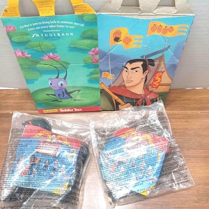 1998 McDonalds Happy Meal Mulan toys with Original Box