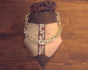 Brownie bag - Evening bag. Mini clutch bag with jewel.