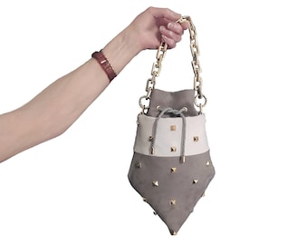 Moonlight Bag. shoulder bag with studs, handmade bag, original with unique design