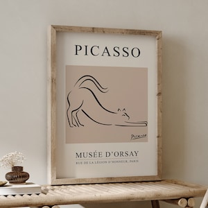Picasso One Line Drawing, Picasso Print, Picasso Poster, Picasso Art Print, Animal Sketch, Exhibition Poster, One Line Art, Picasso Sketch