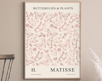 Matisse Butterfly Prints, Matisse Exhibition  Poster, Matisse Papiers Decoupes, Butterfly Wall Art, Minimal Art Print, Digital Download