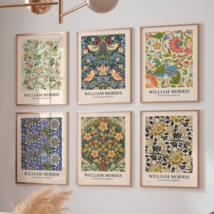 Set of 6 William Morris Print, Exhibition Print Set, Botanical Wall Art ...